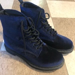 Size 9 cobalt blue velvet Doc Martens
